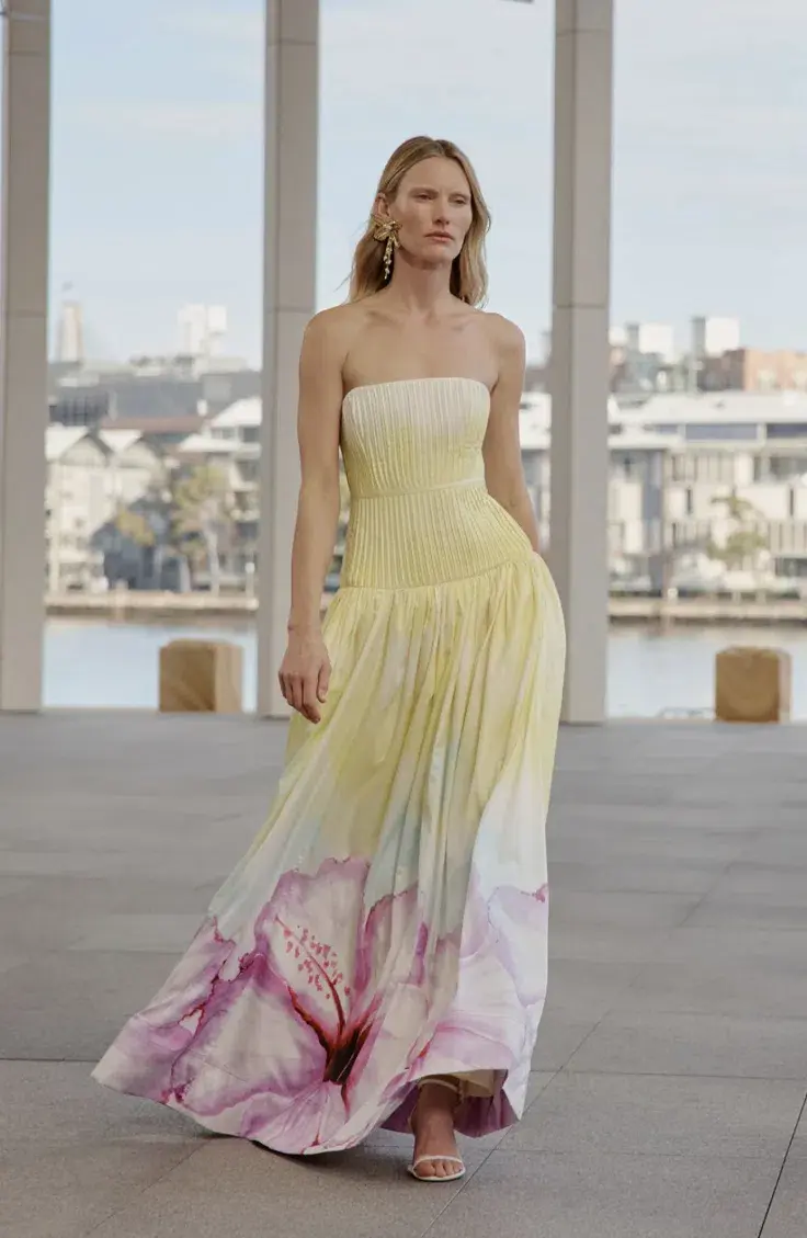 AJE Vacation Gown Ombre hibiscus Size 10 for rent on The Volte - main image