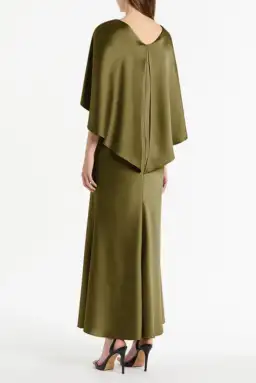 Carla Zampatti Moss Satin Cape Dress Size 12 for rent on The Volte - image 2