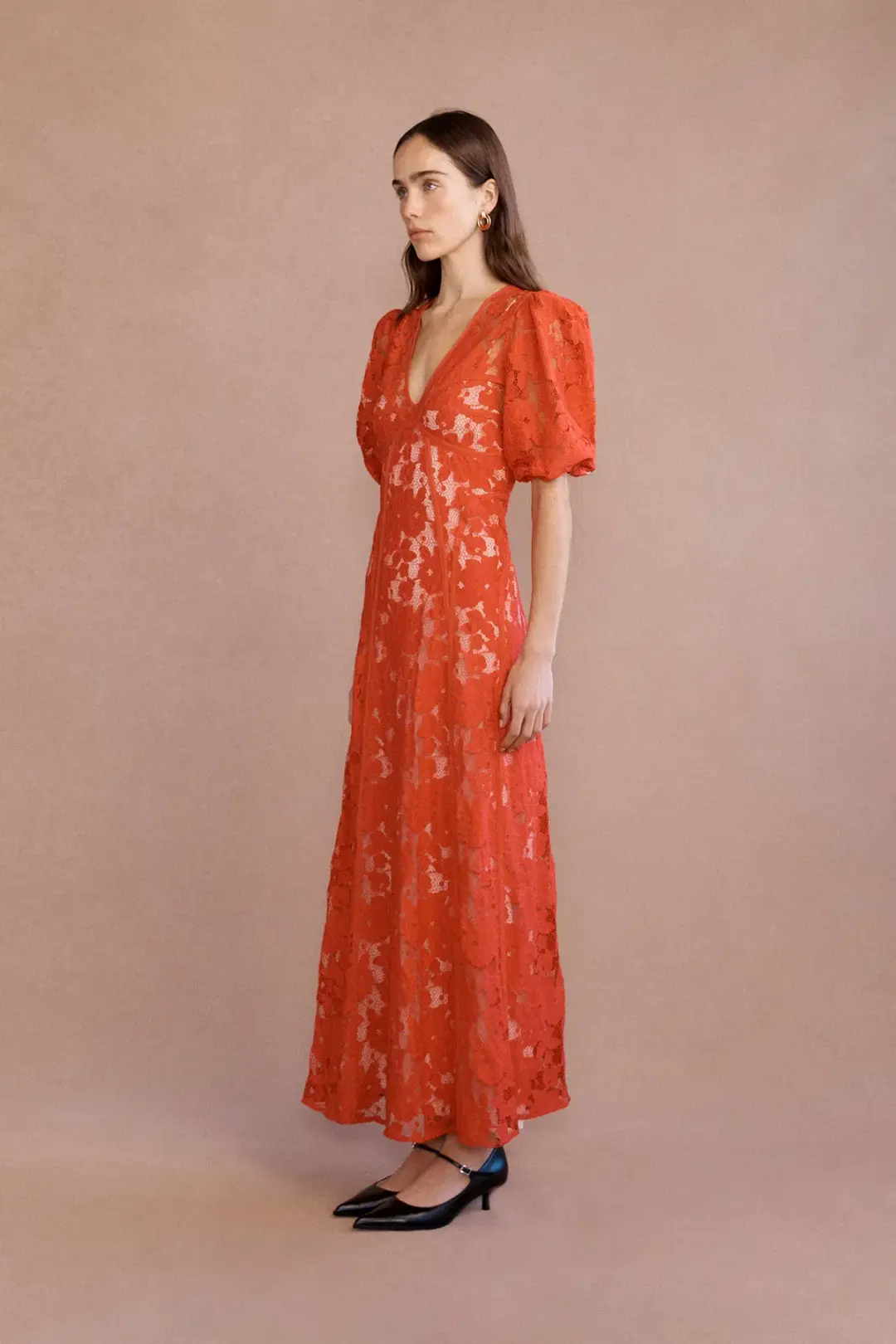 Lovaan Adeline Midi Dress Cherry Size 12 for rent on The Volte - main image