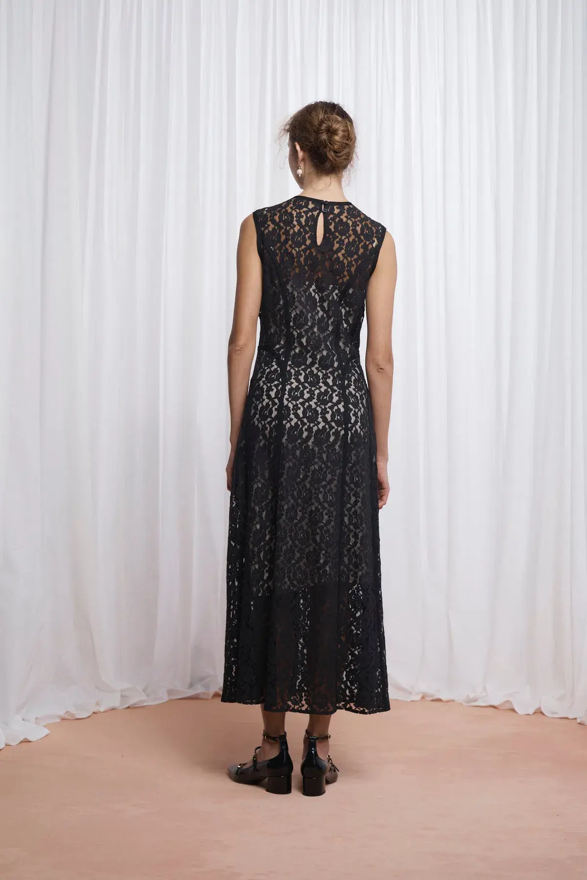 Lovaan Audrey Dress Cotton/Nylon Black Size 10 - Image 4