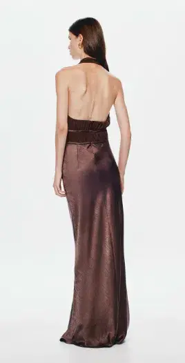 MISHA Celine Satin Maxi Brown size 10  - Image 2