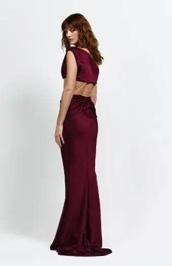 Effie Kats Perez Set Maxi Burgundy Size 10 for rent on The Volte - main image