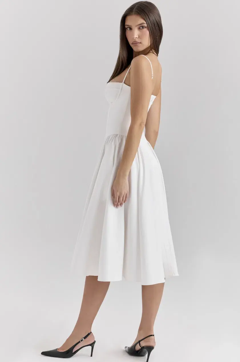 House of CB Samaria White Corset Midi Dress Size L+ Bigger Cup Size (D-E) - Image 5