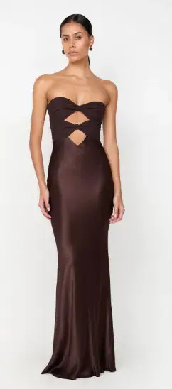 Bec & Bridge Halle Strapless Maxi Dress Chocolate Brown Size 10  - Image 1