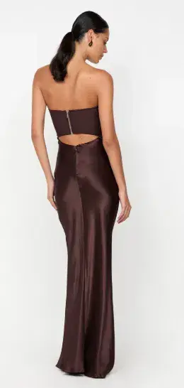 Bec & Bridge Halle Strapless Maxi Dress Chocolate Brown Size 10  - Image 3
