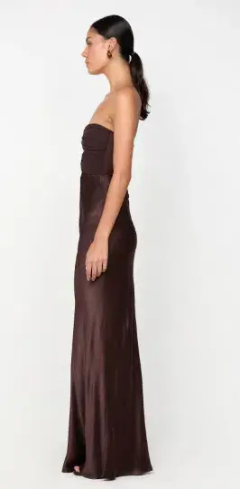 Bec & Bridge Halle Strapless Maxi Dress Chocolate Brown Size 10  - Image 2
