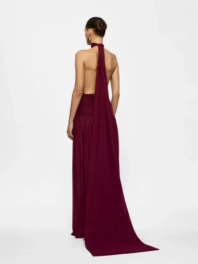 Effie Kats Verity Maxi Gown Burgundy Size M / AU 10 - Image 3