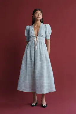 Lovaan Boehm Dress Blue Gingham Size 10 for rent on The Volte - image 1