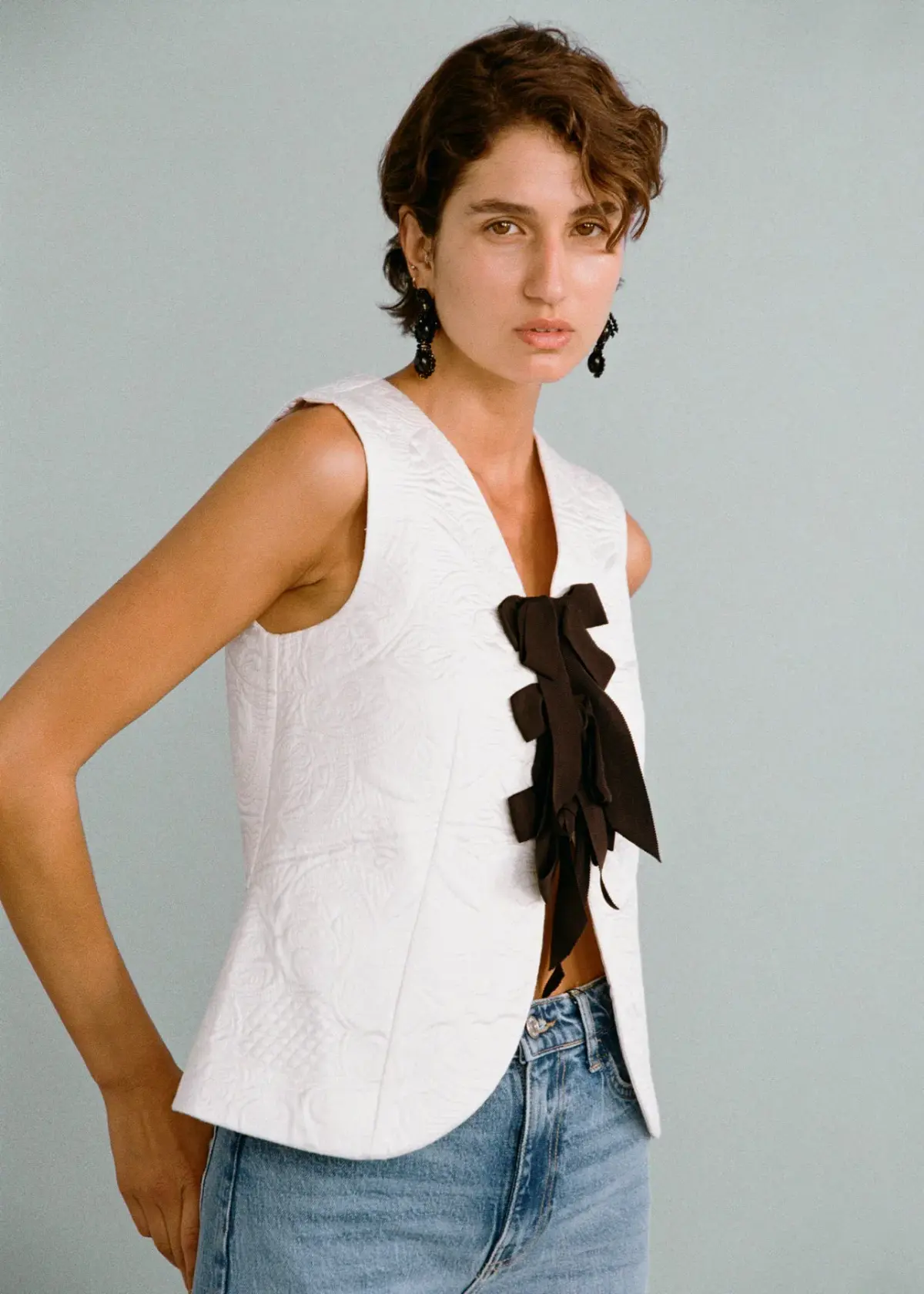 Lovaan Demi Top Recycled Poly Taffeta White Size 8 - Image 3