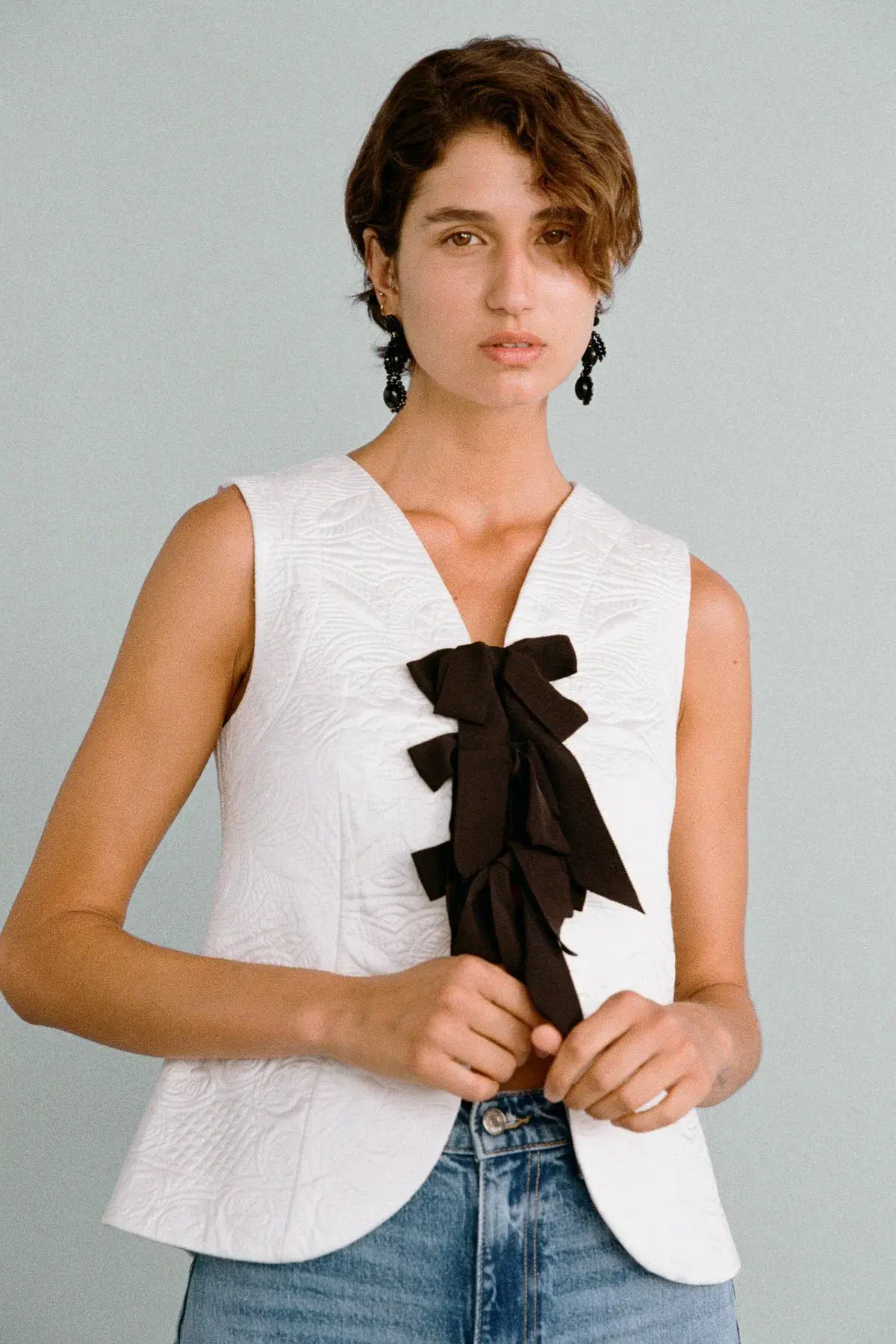 Lovaan Demi Top Recycled Poly Taffeta White Size 8 - Image 2