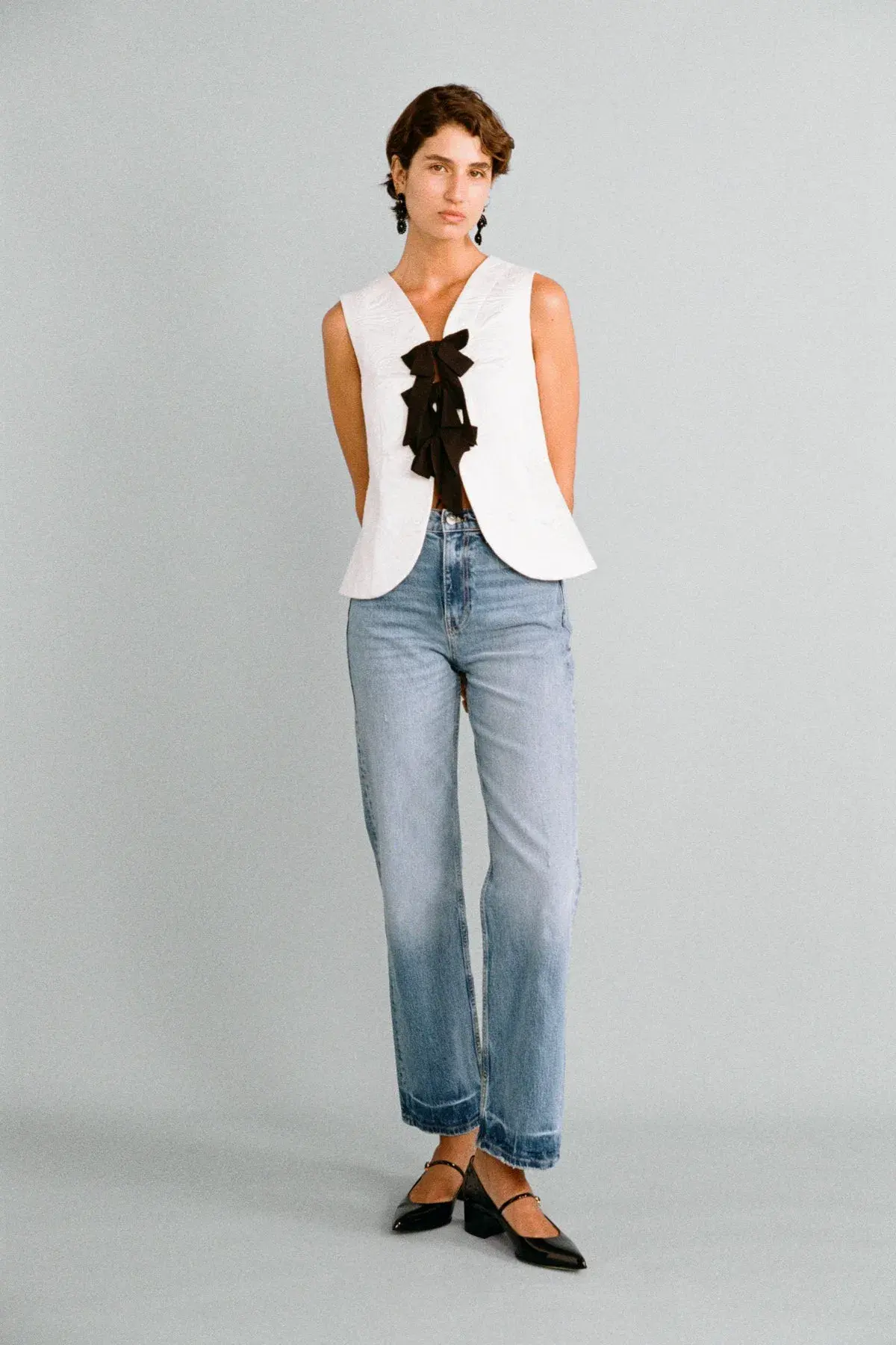 Lovaan Demi Top Recycled Poly Taffeta White Size 8 - Image 1