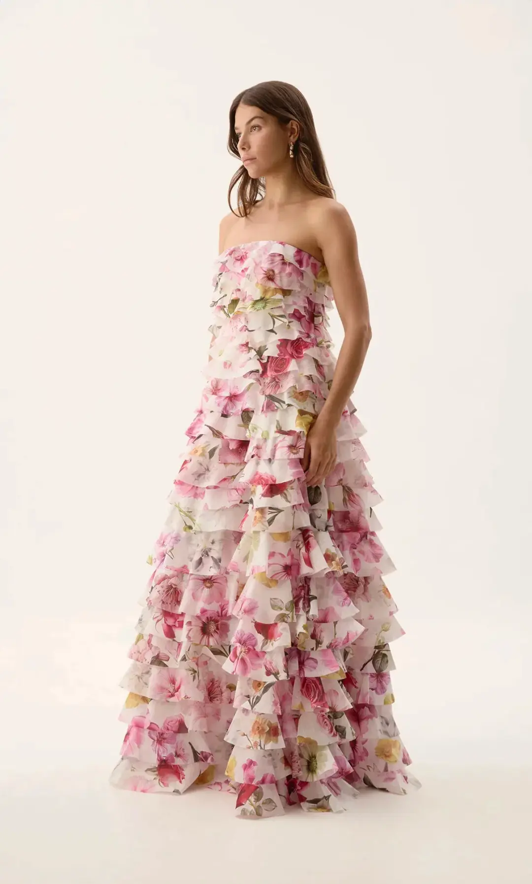 Aje / Fleur Pleated Gown / Collage Floral for rent on The Volte - main image