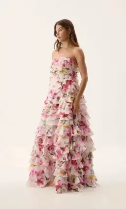 Aje / Fleur Pleated Gown / Collage Floral for rent on The Volte - image 3