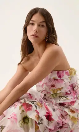 Aje / Fleur Pleated Gown / Collage Floral for rent on The Volte - image 2