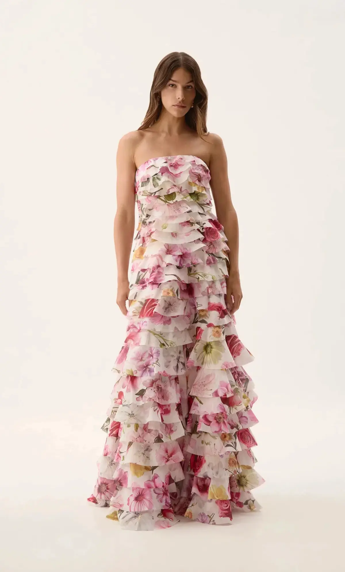 Aje / Fleur Pleated Gown / Collage Floral  - Image 1