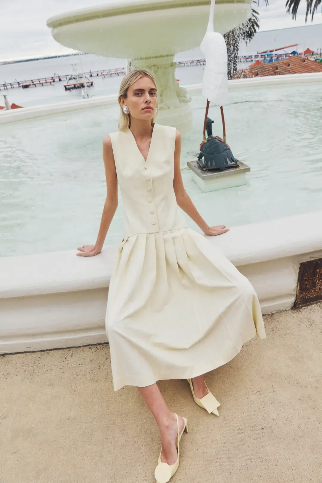 Lovaan Elly Dress Butter Size 12 for rent on The Volte - main image