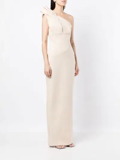Rachel Gilbert Miche Maxi Gown Cream Size 6 - Image 4