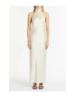 Carla Zampatti Ivory Satin Bias Dress Size 8 for rent on The Volte - image 1