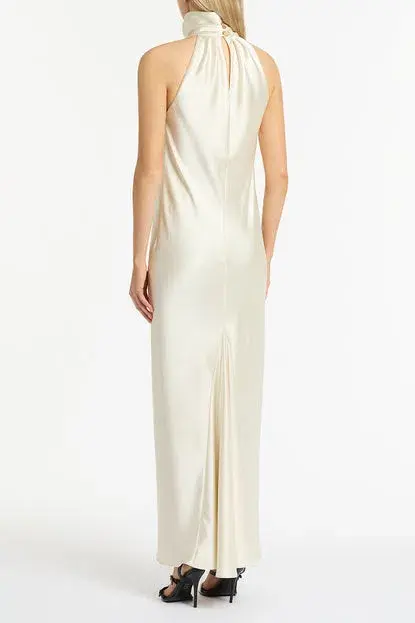Carla Zampatti Ivory Satin Bias Dress Size 8 for rent on The Volte - main image