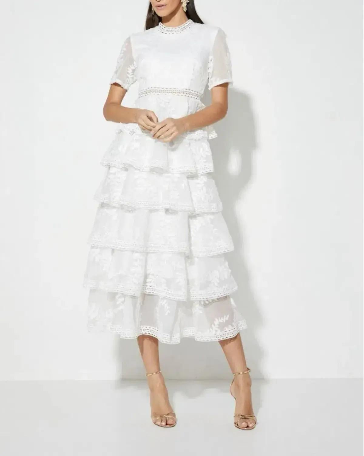 Mossman Short Sleeve Maxi Dress White Size 6 - Image 2