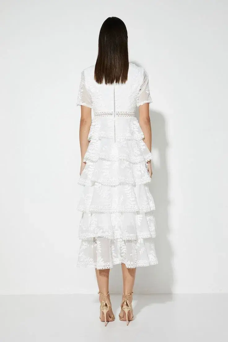 Mossman Short Sleeve Maxi Dress White Size 6 - Image 3