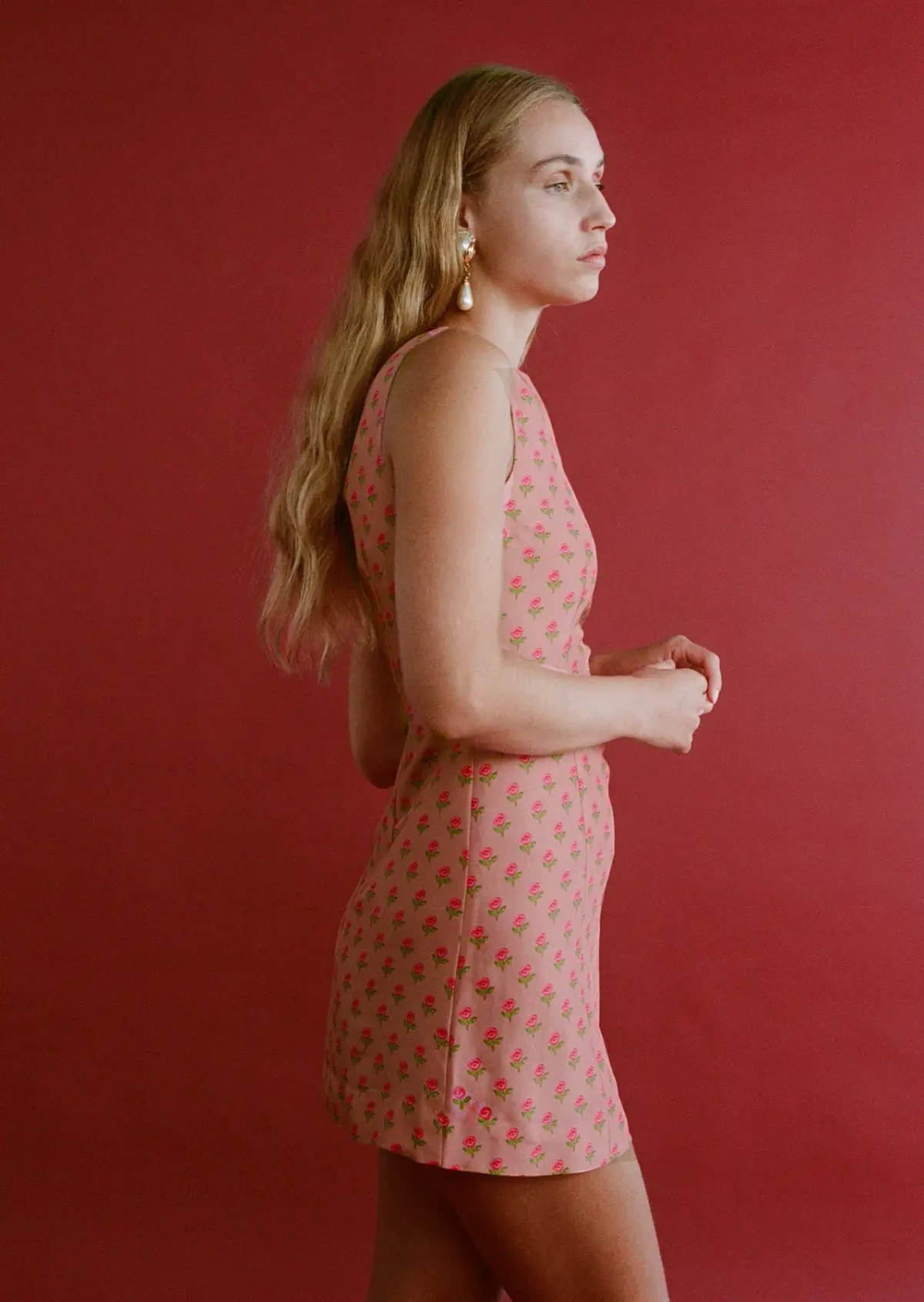 Lovaan Harper Rose Dress Silk Tiny Rose Print Size 8 - Image 7