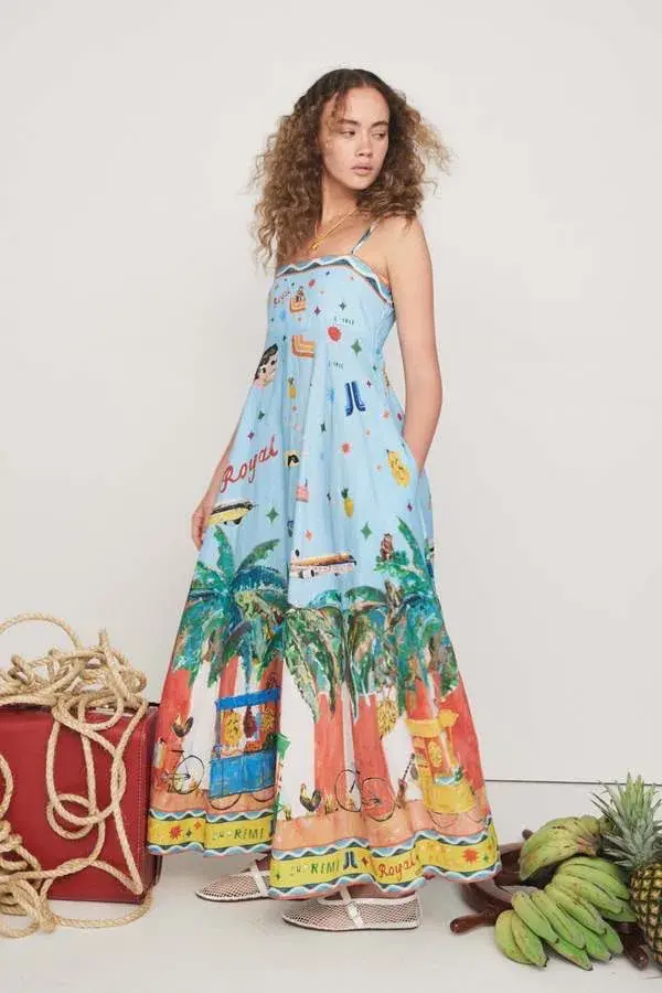 ALEMAIS All Aboard Midi Sundress Size 10 Au - Image 13