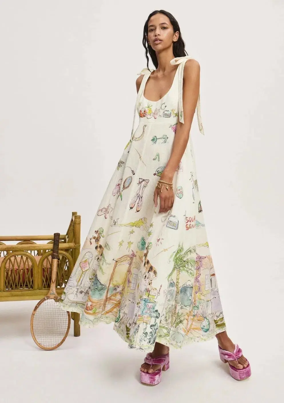 Alemais Anouk Sundress Size 8 linen with pockets - Image 1