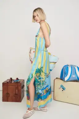 ALEMAIS All Aboard Silk Sleeveless Midi Dress Size 10 Au for rent on The Volte - image 1