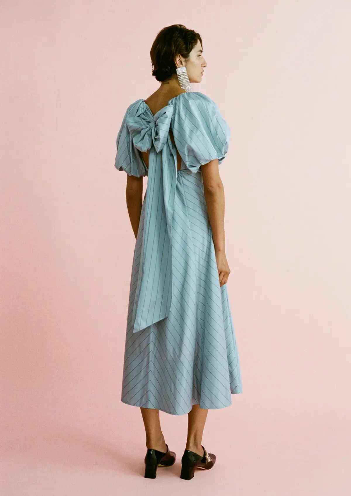 Lovaan Tess Dress Blueberry Stripe Size 8 - Image 3