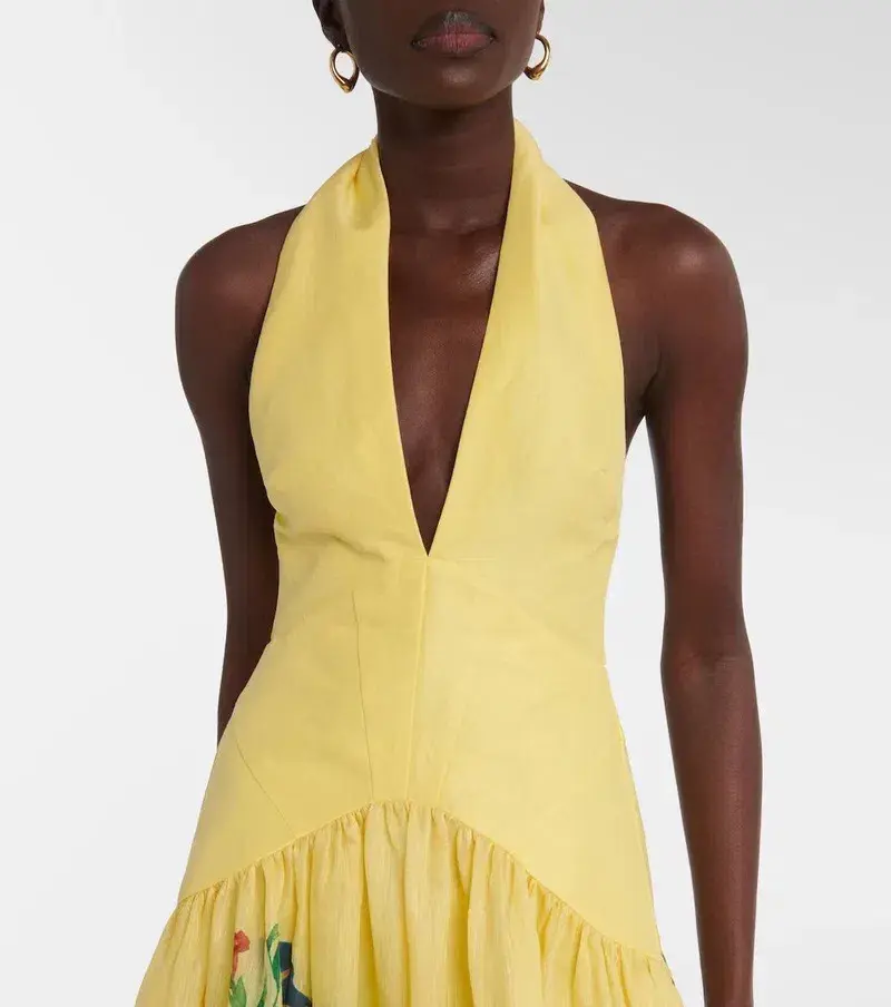 ALEMAIS Dahlia Halter Gown Yellow Size 10 AU for rent on The Volte - main image