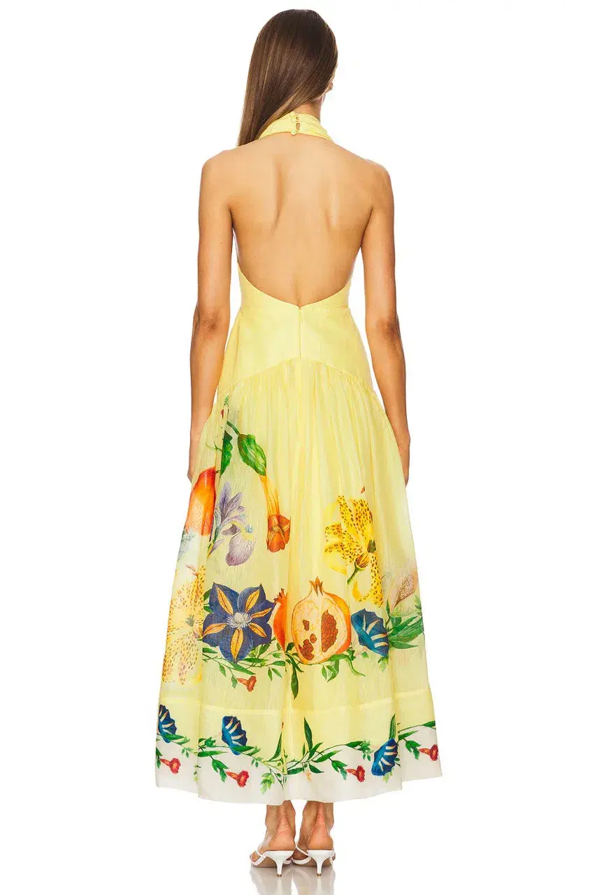 ALEMAIS Dahlia Halter Gown Yellow Size 10 AU for rent on The Volte - main image