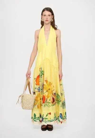 ALEMAIS Dahlia Halter Gown Yellow Size 10 AU for rent on The Volte - main image