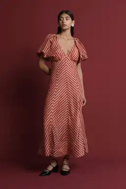Lovaan Tess Dress Humbug Stripe Red Size 8 for rent on The Volte - image 1