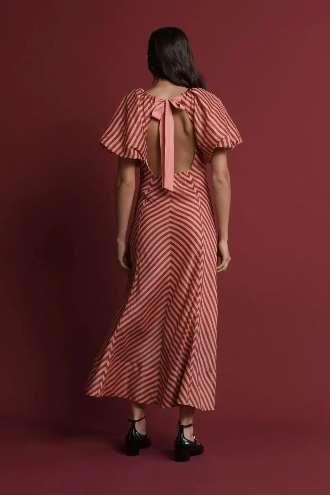 Lovaan Tess Dress Humbug Stripe Red Size 8 for rent on The Volte - main image