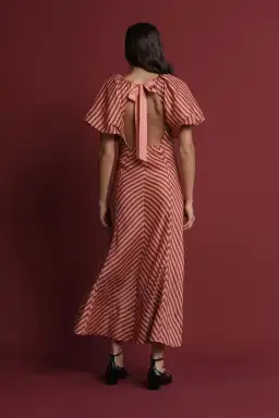 Lovaan Tess Dress Humbug Stripe Red Size 8 for rent on The Volte - image 3