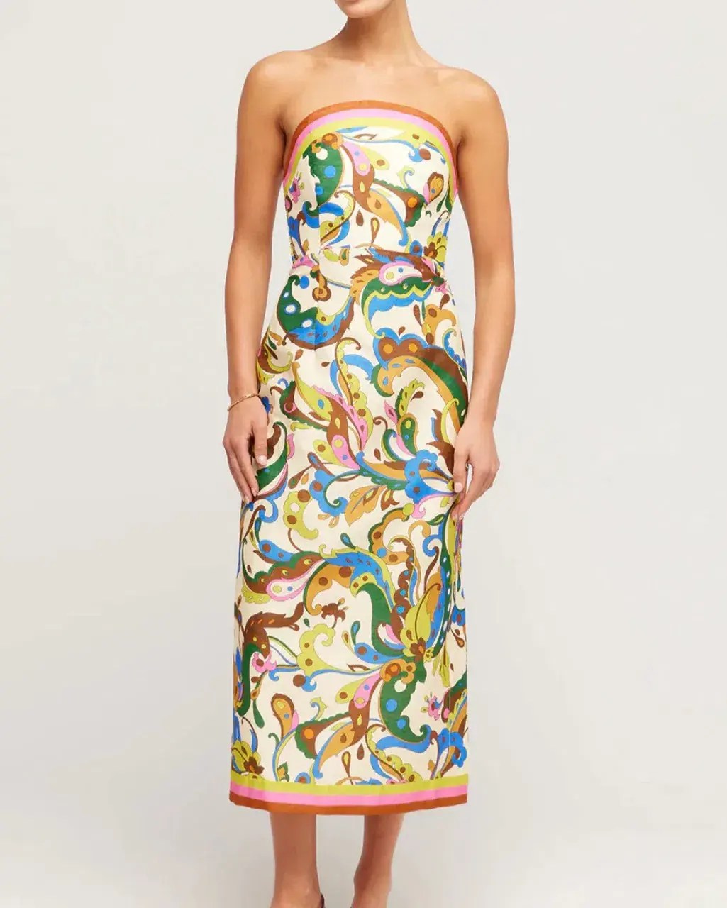 ALEMAIS Ozma Bodice Dress Exclusive Print Cream 10 AU - Image 4