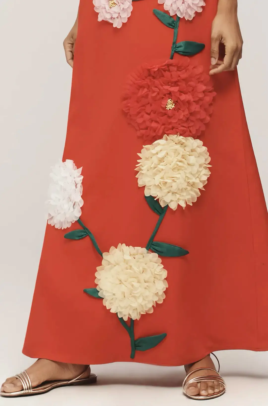 Elliatt Buttercup Embroidered Maxi Dress In Red size XL/ AU14-16 for rent on The Volte - main image