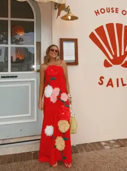 Elliatt Buttercup Embroidered Maxi Dress In Red size XL/ AU14-16 for rent on The Volte - image 4