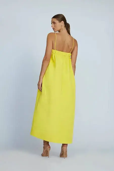 By Johnny Becca Pocket Maxi Dress Yellow Size 10  - Image 2