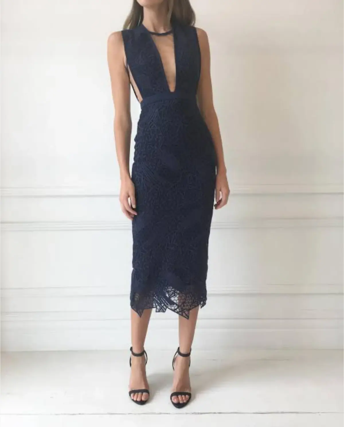 Manning Cartell Lace Midi Dress Navy Size 8 - Image 2