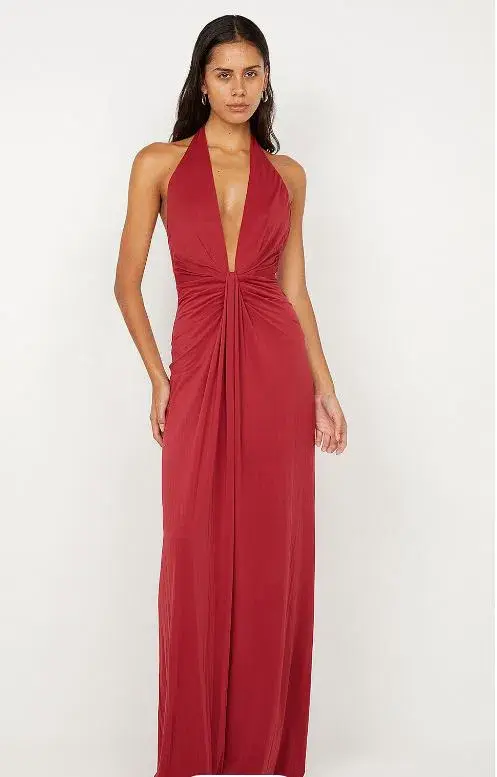 Bec and Bridge Susie Plunge Maxi Dress in Cherry Size 6 - Image 1