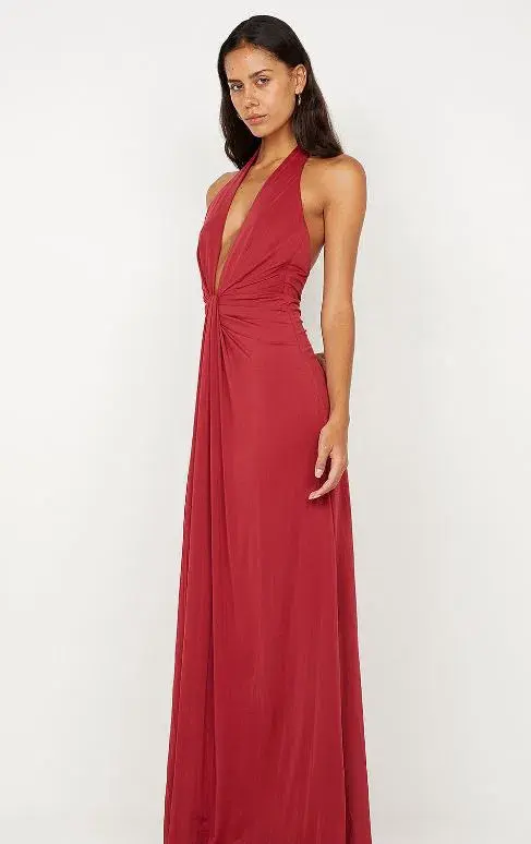 Bec and Bridge Susie Plunge Maxi Dress in Cherry Size 6 - Image 3