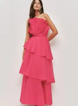 Aje Selestia Gown in Pink Magenta Size 8 for rent on The Volte - image 3