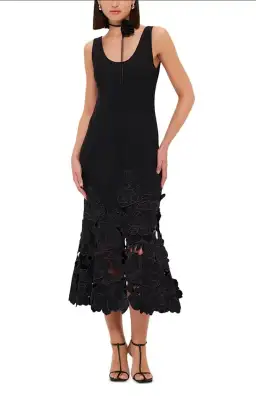 Leo Lin Emily Applique Midi Dress Size 8 for rent on The Volte - image 1
