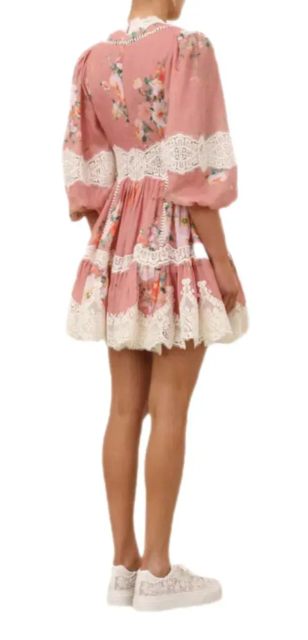 Zimmermann Everley Lace Trim Mini Dress Size 1 - Image 2