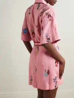 ALEMAIS Timmy Embroidered Mini Dress Pink Size 10 AU for rent on The Volte - image 3