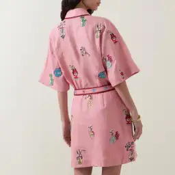 ALEMAIS Timmy Embroidered Mini Dress Pink Size 10 AU for rent on The Volte - image 6