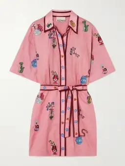 ALEMAIS Timmy Embroidered Mini Dress Pink Size 10 AU for rent on The Volte - image 14