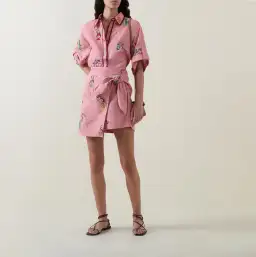 ALEMAIS Timmy Embroidered Shirt & Sarong Skirt Pink Size 10 AU for rent on The Volte - image 1